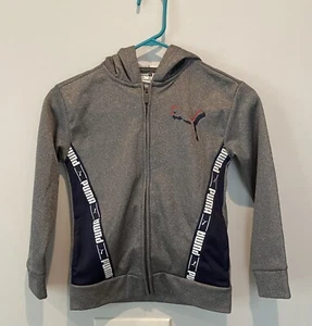 Puma Amplified Full Zip Hoodie Toddler Boys Grey Casual Outerwear 85899102 - Picture 1 of 12