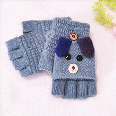 Guantes sin dedos de invierno para niños cálidos abatibles con cubierta de manopla convertible para perros Foto 1 de 4