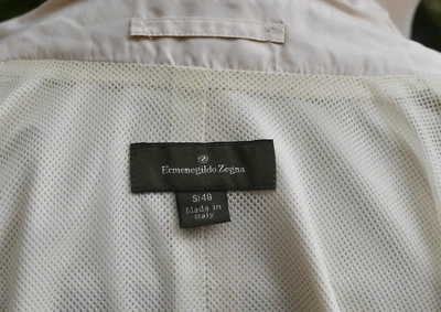 Ermenegildo Zegna  Windbreaker Size:  Small / 48 Color: Cream  Poly Summer - Image 1 of 4