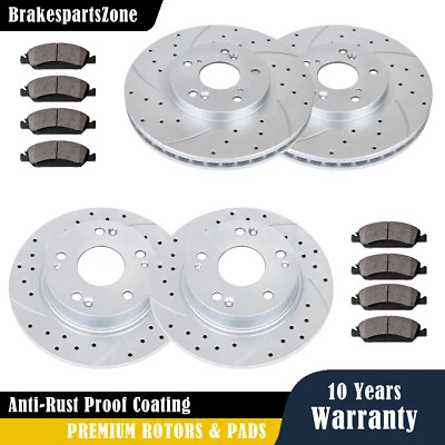 Pastillas de rotor de freno delanteras y traseras para Honda Accord 2,4 L 2003-2007 frenos ranurados Foto 1 de 4