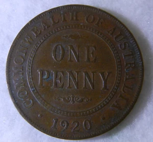 1920  Australia Australian Penny No Dots Sydney - Picture 1 of 12