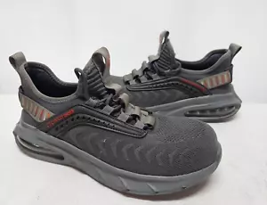 Steel Toe Safety Shoes Mens Size 7.5 Gray Lace Up Steel Toe Low Top Work Sneaker - Picture 1 of 11