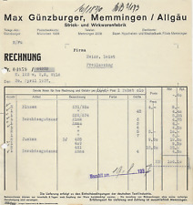 Ü1069 Factura Günzburger Memmingen Algovia Chaquetas - Leist Freilassing 1937