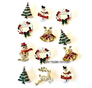 12 Weihnachtsanstecknadeln Brosche Posten Feiertag Gastgeschenke Weihnachtsbaum Weihnachtsmann Pin Geschenk - Bild 1 von 5