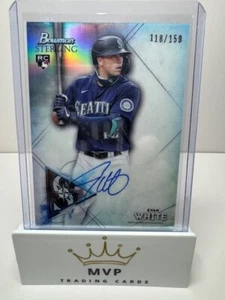 2021 Bowman Sterling Evan White #BSRA-EW Rookie Auto Refractor RC 118/150 - Picture 1 of 3