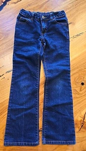 Faded Glory Jeans, Boys Size 7, Adjustable Waist, Bootcut, Dark Blue, Pre-loved - Picture 1 of 10