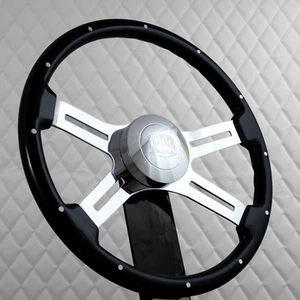 (T05) 18" Chrome Flame Steering Wheel Dark Wood for International - Foto 1 di 8