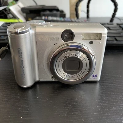 Canon PowerShot A80, 4.0 Megapixels, 3X Optical Zoom -- AS IS - Image 1 of 4