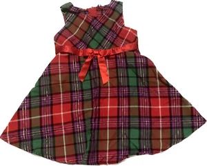 Ashley Ann Säugling Kleinkind Mädchen Größe 24M rot lila grün kariert formelles Kleid - Bild 1 von 5