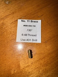 Brass Shouldered Shotgun Beads .130"  6-48 Thread #11 - Picture 1 of 1