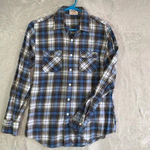 Saturday's In California Men's Shirt Pearl Snap Western Plaid Long Sleeve Sz (L) - Picture 1 of 8