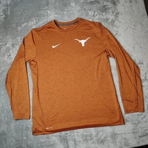 Texas Longhorns Nike Shirt Mens XL Orange Striped Dri Fit Long Sleeve Crew Gym - Picture 1 of 10