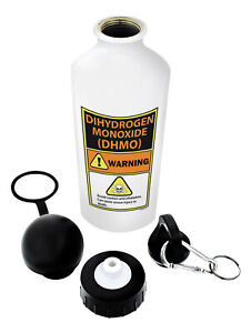 Funny Science Gifts Dihydrogen Monoxide Warning Label H20 Aluminum Water Bottle