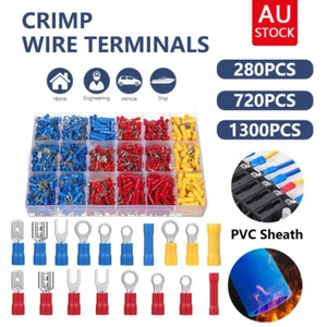280-1300PCS Insulated Assorted Electrical Wire Connector Crimp Terminals Set Kit - Picture 1 of 20