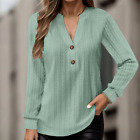 Ladies Jumper Top V Neck Pullover Women Loose Long Sleeve Casual Work Knit Tops