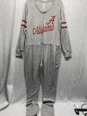 Concepts Sport Alabama Crimson Tide Gray Adult One Piece Pajamas Soft Sz Large Cover