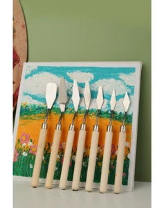 7Pcs/Set Stainless Steel Oil Painting Knives Artist Crafts Spatula Palette Knife - Picture 1 of 3