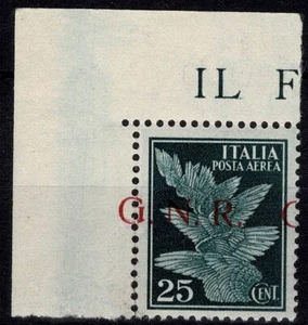 1943 REPUBBLICA SOCIALE RSI GNR 25 C. SOPRSTAMPA SPOSTATA MNH RAYBAUDI MF109581 - Picture 1 of 3