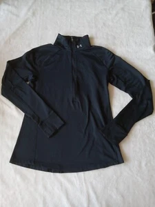Size M, Black Under Armour, High Neck & 1/4 Zipper Long Sleeve Active Shirt,... - Picture 1 of 9