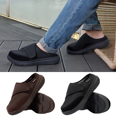 FitVille Men's Cushioned Slide Slippers Winter Shoes w/ Fur Outdoor Indoor 8-15 - Image 1 of 4