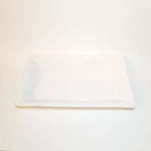 Over and Back Ceramic Serving Dish White Rectangle Raised Fruits Made in Italy - Picture 1 of 6