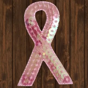 Pink Ribbon Embroidered Patch — Iron On - Picture 1 of 1