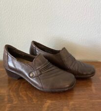 Earth Origins ARCHER Women’s SZ 7 Brown Leather Slip On Comfort Shoe Great Shape