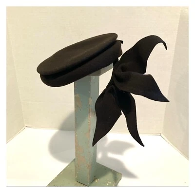 Sombrero inclinable fieltro lana marrón vintage años 30 1940 Foto 1 de 4