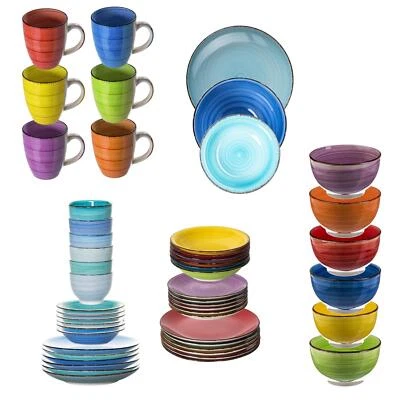 Tassen Set Müsli Schale Schüssel Kaffeebecher Speise Teller Essteller Tasse bunt - Bild 1 von 4