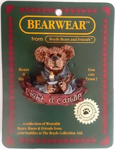 Boyds Bears and Friends Bearwear Pin - Chandler...Light a Candle - New - Picture 1 of 1