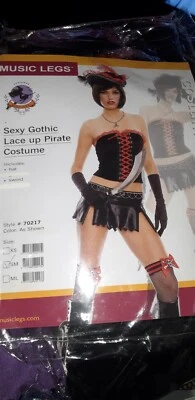 Fantasia pirata sexy com cadarço gótico com pernas musicais - Imagem 1 de 4