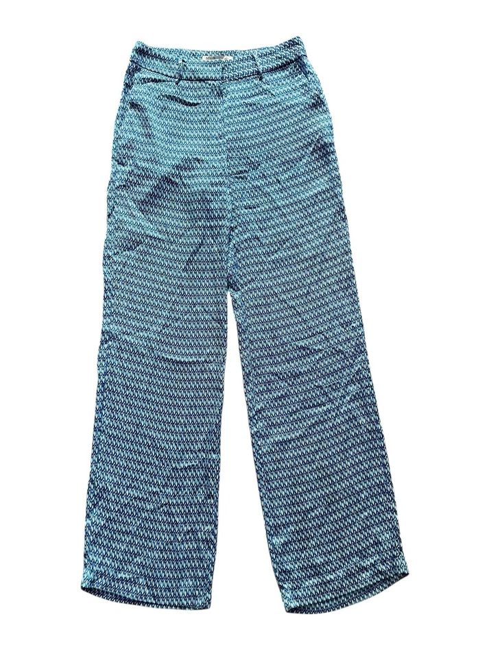 Pantalones Pantalón Azul Mango Patrón Geométrico • Softshell Pierna Recta • Talla 4 Foto 1 de 4