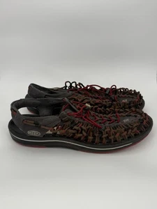 Sandalias Keen UNEEK para Hombres Talla 13 Gris Marrón Rojo Tejido Cordón Bungee Agua Zapatos - Imagen 1 de 12