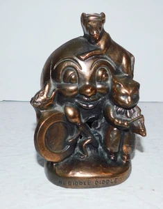 VINTAGE BRONZE HI DIDDLE DIDDLE BANK 5 1/2" TALL - Bild 1 von 8