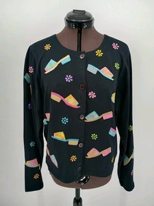 Michael Simon Lite Women's Button-Up Top With Sandals/Shoes Embroidered Size S - Picture 1 of 24