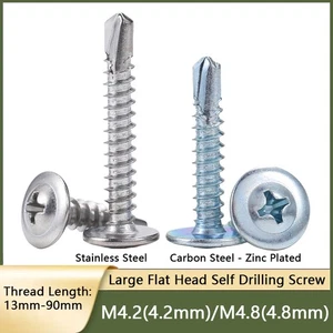 Large Flat Head Self Drilling Screw Stainless / Carbon Steel Self Tapping Screw - Picture 1 of 6