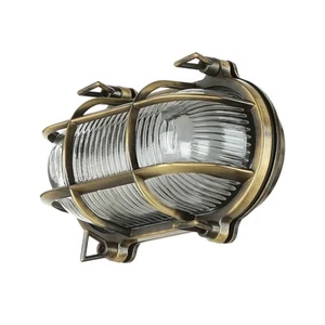 Außenleuchte Käfig Wandlampe Antik aus Messing IP64 E27 Grundstück Haus Balkon - Bild 1 von 9