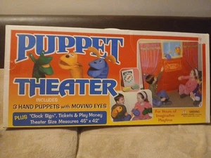 Puppet Theater Vision Toys Vintage 3 Hand Puppets 42.5" x 40" Tickets Play Money - Picture 1 of 1