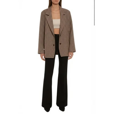 Old Navy Jacket Womens Size 2X Brown Black Check Two Button Classic Chic - Image 1 of 4