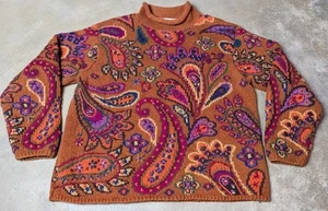 Suéter Grande Marisa Christina Tejido a Mano Colorido Paisley - Imagen 1 de 5