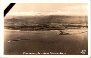 RPPC Luftaufnahme Dungeness Sand Spucke Pailletten Washington Postkarte KH13 - Bild 1 von 2