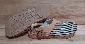 KALSO: EARTH Shanti Women's size 9 Wooden Clogs Black Soft Leather PORTUGAL NEW! - Picture 1 of 6