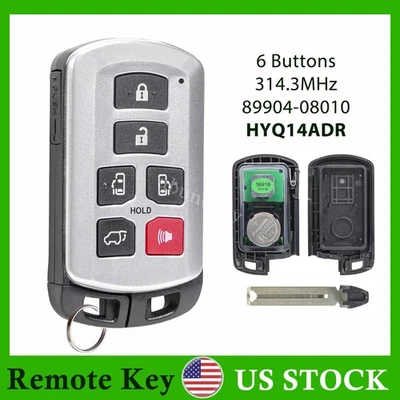 FOR 2011 - 2020 TOYOTA SIENNA SMART KEY PROXIMITY REMOTE FOB HYQ14ADR 8990408010 - Image 1 of 4