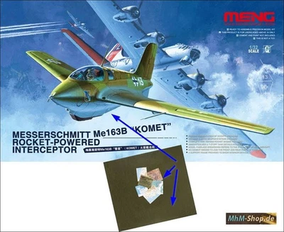 Messerschmitt Me163B Komet Rocket + Plane + 6 Karten im Maßstab 1:32 - Bild 1 von 4