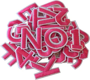 GYGYL 72 Pieces Iron on Letters and Numbers Patches, Pink Letter Patches Alph... - Picture 1 of 6