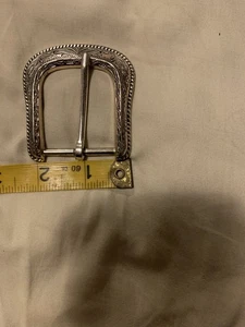 💥Vintage Century Gürtelschnalle mit Southwestern Detail Gravur in Silberton - Bild 1 von 4