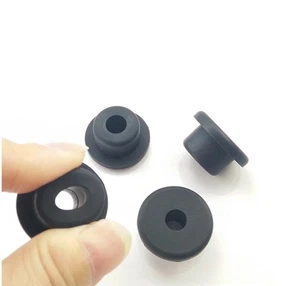 Tapas de tapón de ojal de goma de silicona de 10 piezas de 5 mm (diámetro 3 mm) cableado negro - Imagen 1 de 2