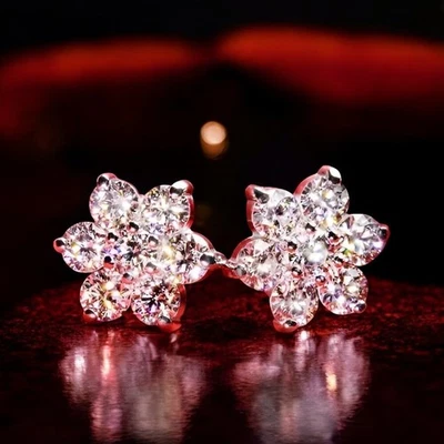 Diamond Women Studs Earring  Round Cut Lab Grown 1.4 Carat 950 Platinum - Image 1 of 4