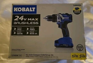 Kobalt 3488464 24V Max Brushless 1/2" Compact Drill Driver W/ Battery & Charger - Picture 1 of 5