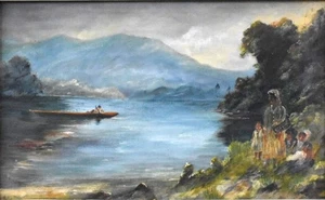 COLLECTING BERRIES 1935 Auckland New Zealand - Painting By Frances L. Tait - Picture 1 of 9